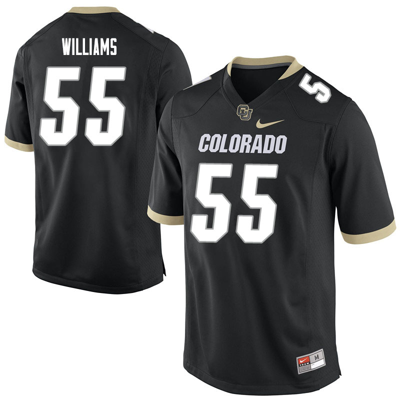 Men #55 Austin Williams Colorado Buffaloes College Football Jerseys Sale-Black